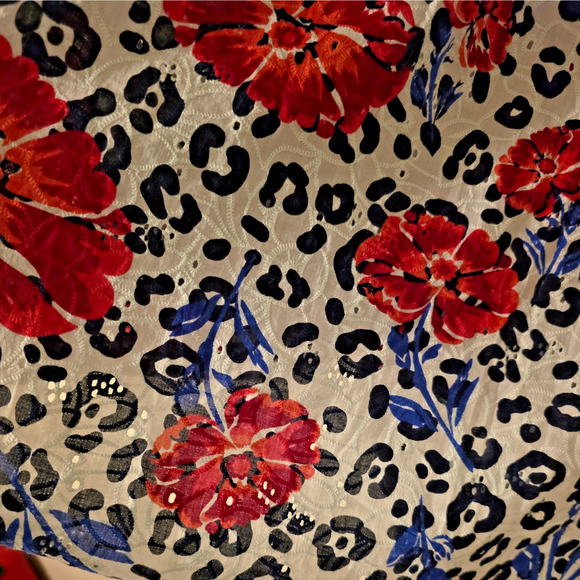 Ariat Top Womens L Red White Blue Front Tie Cotton Eyelet Festival Western - Picture 6 of 13